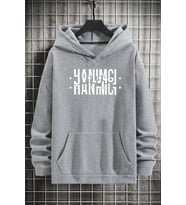 Hanımcı Yazılı Katlamalı Sweatshirt (Gri)