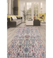 Dijital Kaymaz Taban Yıkanabilir Modern Renkli Salon Halısı Mutfak Halısı Yolluk ND-HT-754 (Mavi)