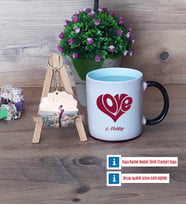 Sevgiliye Hediye Kupa Bardak Beyaz ve Fotoğraflı Ahşap Anahtarlık Hediye (Model 9)