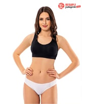 Gd Goldoremi 1215 Premium Kadın Dikişsiz Seamless İz Yapmaz Pedli Kalın Askılı Yarım Atlet Büstiyer (Siyah)