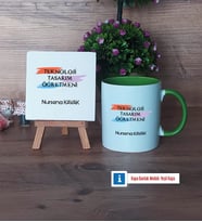 Teknoloji ve Tasarım Öğretmeni Dekoratif Taş, Kupa Bardak Kırmızı Hediye (Model 13)