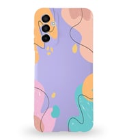 PrintiFy Samsung Galaxy A04s Uyumlu Lansman Kılıf Karışık Renkler Tasarımlı İçi Kadife Kapak (Lila)