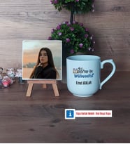 Matematik Mühendisi Fotoğraflı Dekoratif Taş, Kupa Bardak Beyaz Hediye (Model 5)