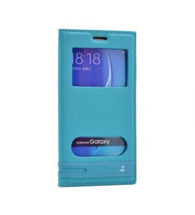 Galaxy J5 Kılıf Kapaklı Pencereli Kılıf (Turkuaz)
