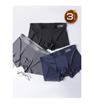 Eces DesignDikişsiz Buz Ipek Ter Uzaklaştıran Spor Özel Tasarım Erkek Iç Giyim 3 Parça 1010 Boxer (Lacivert Çok Renkli)
