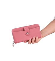 Bagacar Bozuk Para ve Telefon  Bölmeli Kullanışlı Cüzdan Mor (Pembe)