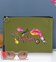 BK Gift Kişiye Özel İsimli-4 Astarlı Portföy Çanta 30x21cm(12 Renk Seçeneği), Baskılı El Çantası, Organizer Çanta (Yeşil)