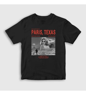 Presmono Unisex Çocuk Beyaz Poster Film Paris Texas T-Shirt 481661tt (Siyah)