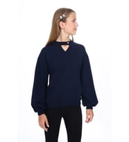 Toontoy Kız Çocuk Okul Sweatshirt (Lacivert)