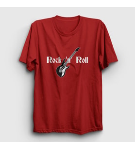Presmono Unisex Sarı Guitar Rock And Roll T-Shirt 314618tt (Kırmızı)