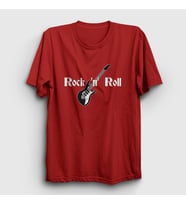 Presmono Unisex Sarı Guitar Rock And Roll T-Shirt 314618tt (Kırmızı)