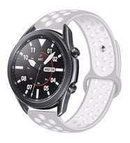 Samsung Galaxy Watch 3 45mm Kordon Delikli Spor Kordon (Gri - Siyah - Beyaz)