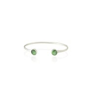 Kadir Jewellery 925 Ayar Gümüş Kaplama El İşçiliği Zirkon Taşlı Kadın Charm Bileklik (Yeşil)