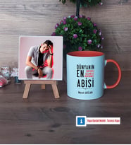 Abiye Hediye Fotoğraflı Dekoratif Taş, Kupa Bardak Beyaz Hediye (Model 13)