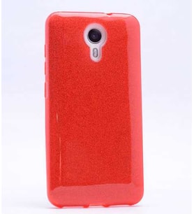 General Mobile 4G Android One Kılıf Simli Parlak Shining Kapak (Kırmızı)