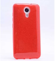General Mobile 4G Android One Kılıf Simli Parlak Shining Kapak (Kırmızı)