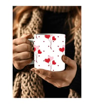 Kalp Şeklinde 3 Boyutlu Tasarım Seramik Kupa Mug - Hediyelik Kupa Bardak (02)