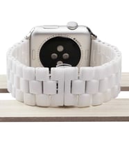 Apple Watch 10/11 42mm-38/40/41mm Kordon Parlak Metal Kordon 2/3/4/5/6/se/7/8/9 (Beyaz)