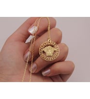925 AYAR GÜMÜŞ VERSACE TASARIM KOLYE (Rose)