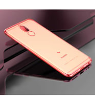 Huawei Mate 10 Lite Kılıf Dört Köşeli Lazer Silikon Kılıf (Kırmızı)