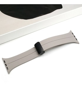 Ally Apple Watch 7-8 41mm 6-5-4 40mm Manyetik Uçlu Silikon Kayış Kordon 3-2-1 38mm (Gri)