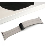 Ally Apple Watch 7-8 41mm 6-5-4 40mm Manyetik Uçlu Silikon Kayış Kordon 3-2-1 38mm (Gri)