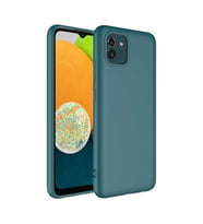 Samsung Galaxy A03 Kılıf Özel Orijinal Lansman Serisi, İçi Kadife, Pürüzsüz Yumuşak ve Mat TPU Silikon (Koyu Yeşil)