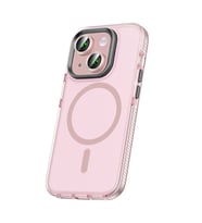 iPhone 15 Kılıf Airbagli Magsafe Wireless Şarj Özellikli Klaptika Kılıf (Pembe)