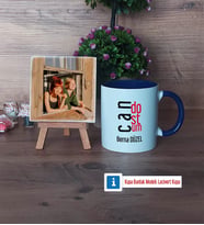 Arkadaşa Hediye Fotoğraflı Dekoratif Taş, Kupa Bardak Beyaz Hediye (Model 3)