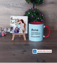 Anneye Hediye Fotoğraflı Dekoratif Taş, Kupa Bardak Beyaz Hediye (Model 2)
