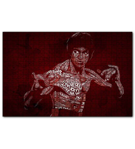Cakapuzzle Bruce Lee ve Sözleri Çizim  Puzzle Yapboz MDF (Ahşap) (500 Parça)
