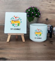 Öğretmenler Günü Hediyesi Hediye Seti Kupa Bardak T Kulplu ve Dekoratif Taş Öğretmenler Günü Hediyesi (Model 6)