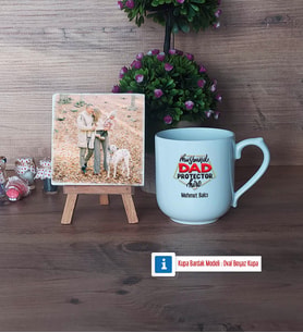 Babaya Hediye Fotoğraflı Dekoratif Taş, Kupa Bardak Beyaz Hediye Babaya Doğum Günü Hediyesi (Model 5)