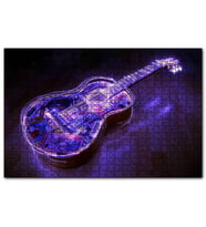 Cakapuzzle Parkede Klasik Gitar Neon Karışık Desenli  Puzzle Yapboz MDF (Ahşap) (255 Parça)
