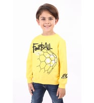 Toontoy Erkek Çocuk Baskılı Sweatshirt (Sarı)