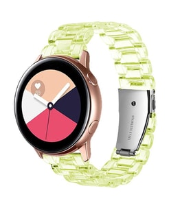 Huawei Watch GT GT2 GT3 GT4 42mm/Honor Magic 2 Kordon 20mm Şeffaf Baklalı Kordon (Sarı)
