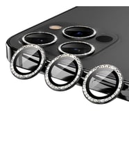 Apple iPhone 11 Pro CL-06 Renkli Taşlı Kamera Lens Koruyucu (Siyah)