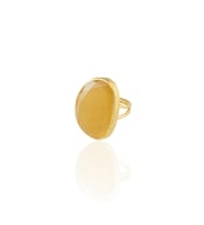Kadir Jewellery 22 Ayar Altın Kaplama Kadın Fosil Taşlı Yüzük (Sarı)