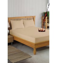 Set Beyaz Mikro Fitted Sıvı Geçirmez Alez ve 2 Adet Yastık Alezi (11 Ebat) (Kahverengi)