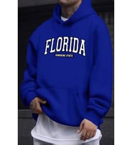 Florida Baskılı Oversize Sweatshirt (Mavi)