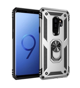Galaxy S9 Plus Kılıf Zore Vega Yüzüklü Standlı Zırh Kılıf (Gri)