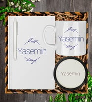 Kişiye Özel Defter Kalem Kupa Ve Bardak Altlığı Hediye Seti 103705 (Model 2)