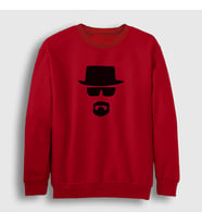 Presmono Unisex Beyaz Silhouette Breaking Bad Sweatshirt 185590tt (Kırmızı)