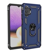 Galaxy A23 Kılıf Zore Vega Yüzüklü Standlı Zırh Kılıf (Mavi)