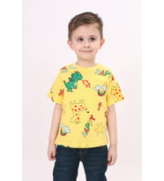 Toontoy Erkek Çocuk Baskılı Tişört (Sarı)