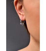 Papatya Silver 925 Ayar Gümüş Üç Toplu Halka Küpe (Rodyum)