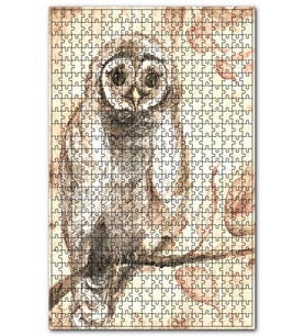 Cakapuzzle Yağlı Boya Dişi Baykuş Resmi Görseli Puzzle Yapboz MDF (Ahşap) (255 Parça)