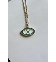 ÇELİK RENKLİ GÖZ KOLYELER (Turkuaz)