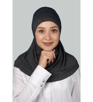 Hazır Türban Pratik Eşarp Tesettür Hijab - Namaz Örtüsü (Füme)