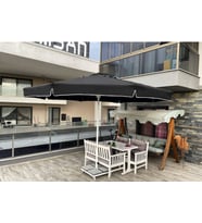 Havalandırmalı 4m2 Kamp Bahçe Plaj Teras Cafe Restorant Semşiye (Ayak Hariç ) (Siyah)